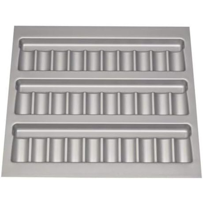 Органайзер для столових приборів Orga-Box сріблясто-сірий для шухляди 80 см (473,5 x 694 мм), сумісний з Nobilia (2012-2024) + вставка для спецій (60 см)