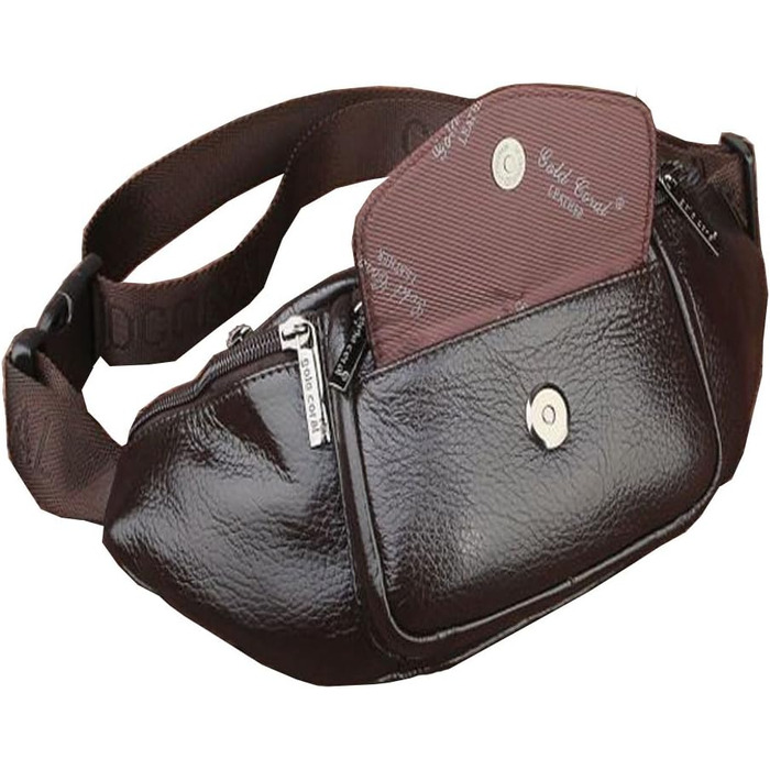 Чоловіча/Жіноча поясна сумка на талію, Slim Fanny Pack для активного відпочинку, подорожей, спорту, велоспорту, походів, їзди на конях, полювання, повсякденного носіння, колір кавовий