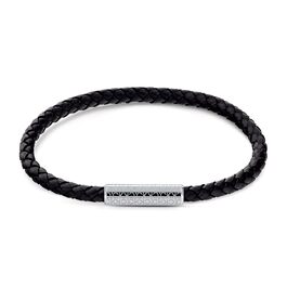 Браслет шкіряний чоловічий Calvin Klein WRAPPED & BRAIDED чорний плетіння