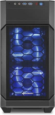 Корпус для ПК Sharkoon V1000 RGB Micro Tower, чорний, Micro-ATX, з бічним вікном
