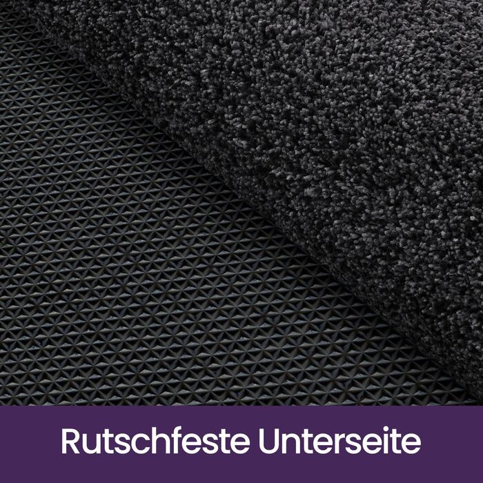 Килимок для дому DEXI 50 x 80 см, чорно-сірий, антиковзаюча, швидковисихаюча, для собак, на вході, в коридор, легко миється