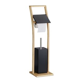 Relaxdays Toilet Set Bamboo Black