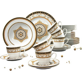 Creatable 15084, Majestic Series black, 30-piece set, Porcelain, Multicolor, 38x30x35 cm