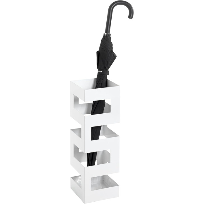HAKU Modern White Metal Umbrella Stand - 16x48x16 cm - Stylish Home Decor
