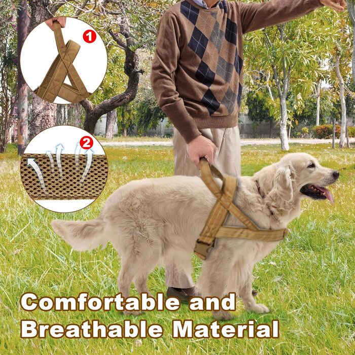 Шлейка для собак, анти-тяга, світловідбиваюча, для середніх та великих собак, регульована, м'яка, дихаюча, для прогулянок та бігу (L) Стиль1-L