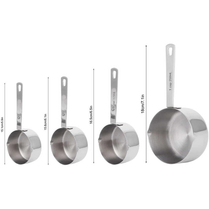 Stainless steel measuring spoon for baking, measuring cup, scoop with scale, kitchen supplies, tableware, utensils (measuring weight: 60 ml) (one color, 60 ml)