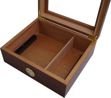 HUMANUS Humidor Desk I - Настільний вологозбережувач для сигар (50 шт.) з прозорою кришкою