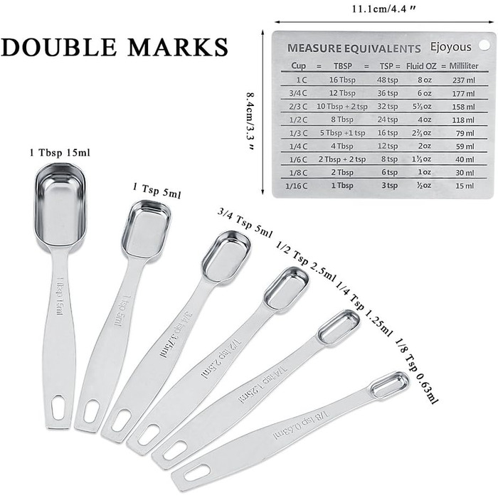 13-Piece Measuring Cup and Spoon Set, High-Quality 304 Stainless Steel, Kitchen Measuring Set for Baking and Cooking