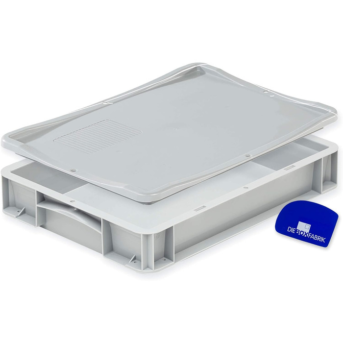 Pizza Ball Box (40 x 30 x 7 cm) for pizza dough, reusable box for pizza (reusable packaging), including dough scraper, complete set (2x box, 1x lid)