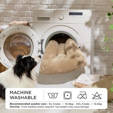 Килимок для собак BEDSURE XL - великий лежак для собак, килимок для собак, м'яка лежанка для собак з антиковзким дном, 104x69x8 см (119x74x8 см, верблюжий)