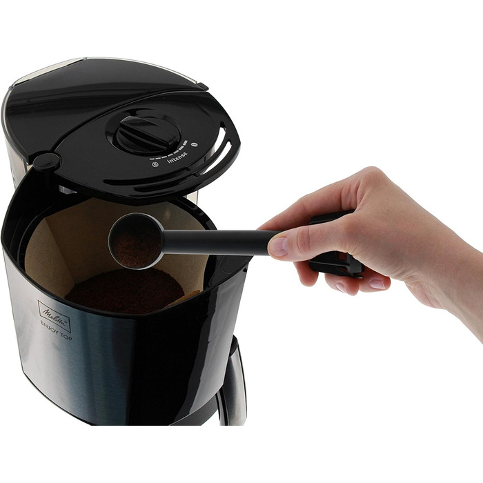 Кавоварка Melitta Enjoy Top з скляною колбою, функцією Stop-Drip, на 10 чашок, чорного кольору