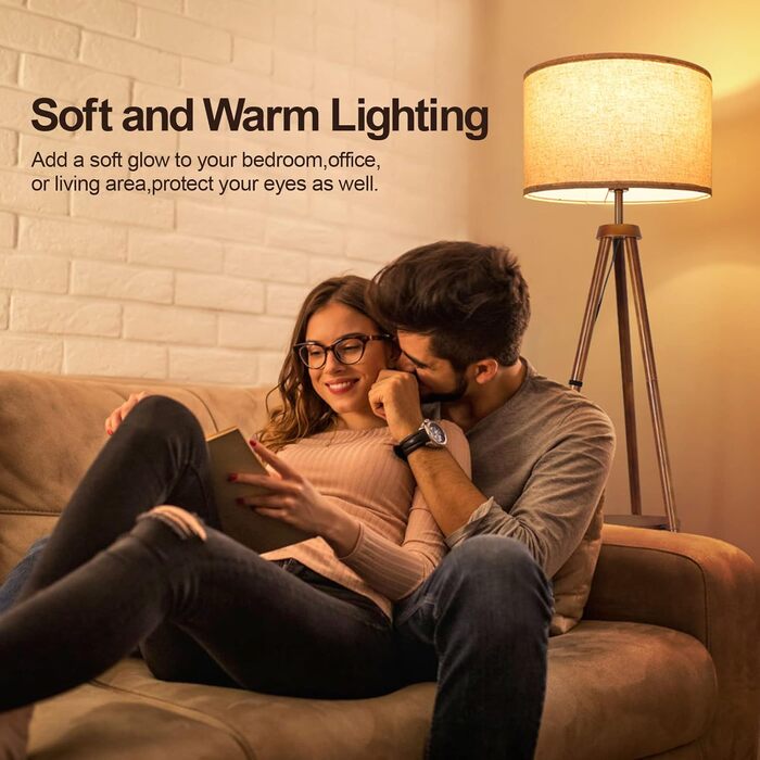 LED торшер Outon з регулюванням яскравості, тринога, дерево, з полицею, пульт, 4 колірні температури, таймер 1 год, бежевий абажур для вітальні, спальні, офісу (коричневий)