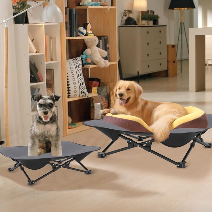 Зручне складане ліжко для собак - дихаюче, підняте, для собак до 60 кг, ідеально для кемпінгу та саду, Outdoor/Indoor, 87 x 87 x 33 см