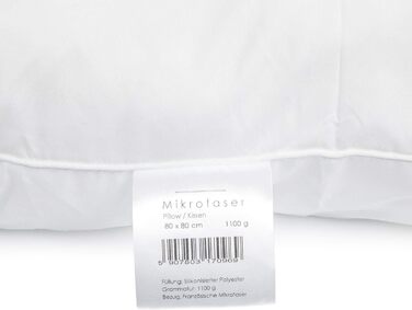 H&F Heimtextilien Top Quality Pillow 80x80 2-Pack | Allergy-Friendly Pillow with Oeko-TEX Certified | Cover: 100% Microfiber | Filling: 1100 Grams Polyester 2 80 x 80 cm