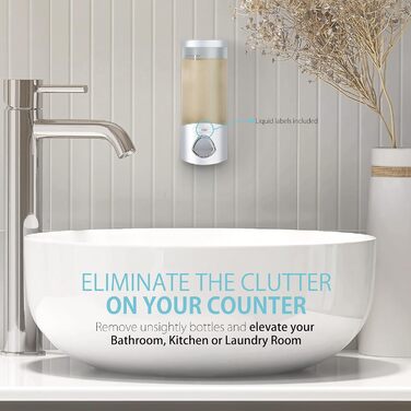 Дозатор для мила, гелю для душу та шампуню Better Living, хром, ABS-пластик, білий, однокамерний