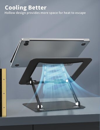 Adjustable Laptop Stand - Portable Riser & Ergonomic Computer Holder - Metal Laptop Mount for 10.6
