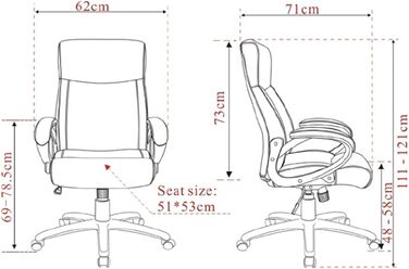 Офісне крісло SixBros. для шеф-кухаря, сіре - HLC-0311-1/2167, тканина