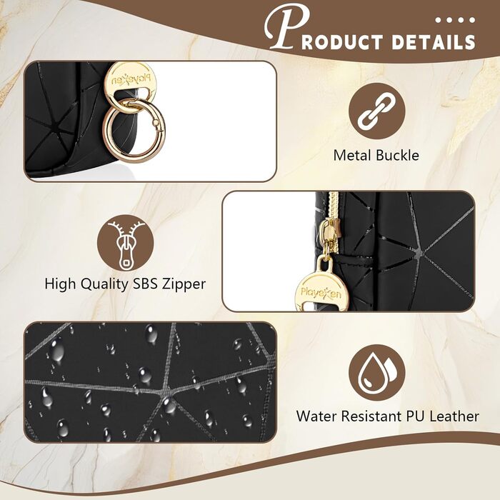 Косметичка жіноча мініатюрна Kometik, органайзер для косметики, дорожня косметичка, валізка, чорний та бежевий