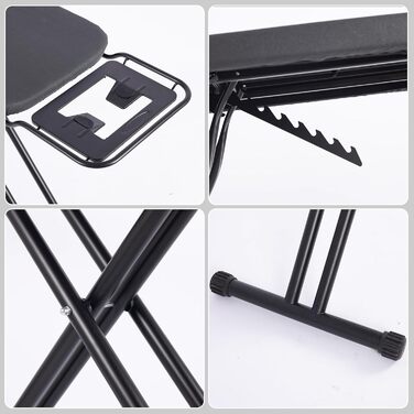 Гладильна дошка Aoufottes люкс, розширювана, з підставкою для праски, чорна, 120x38 см