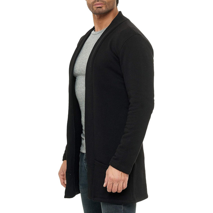 Кардиган чоловічий Redbridge, куртка-світшот, сако, довгий крій (XXL, чорний)