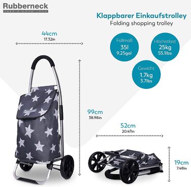 Складаний візок для покупок Rubberneck - легкий та місткий