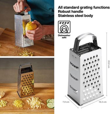 Терка Fiskars Essential 4-стороння, нержавіюча сталь, 23 см, срібляста (1065589)
