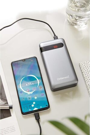 Powerbank Intenso Powerbank PD 20000mAh: Швидка зарядка, 20000mAh, сумісний зі смартфонами, планшетами, MP3-плеєрами та цифровими камерами, Anthrazit