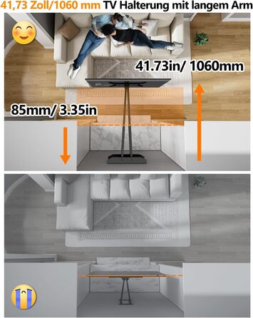 Настінне кріплення для телевізора Heavy Duty XXXL 60-120 дюймів, поворотне, з регулюванням нахилу, до 125 кг, VESA 200x100-600x400 мм