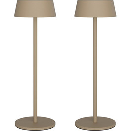 LED-лампа на акумуляторі K-Bright (2 шт.) - бездротова, тепле світло 3000K, регульована яскравість. Підходить для обіднього столу, читання, спальні, саду та ін. Хакі