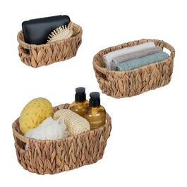 Relaxdays Oval Storage Baskets, 3-Piece Set