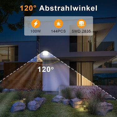 IKODM Outdoor Floodlights, 5-Pack 30W LED Floodlights, 3000K Warm White Outdoor Lighting Floodlight, Waterproof Super Bright 2250LM Construction Lights for Outdoor Yard Garden Garage Sports Field (3000K Warm White, 100W LED Spotlight)