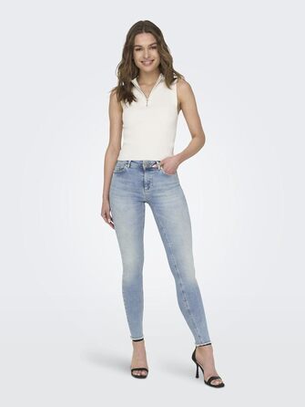 Жіночі скінні джинси ONLY Blush середньої посадки, світло-блакитний денім, розмір L/32L