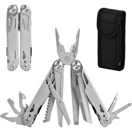 Багатофункціональний інструмент 17-в-1: плоскогубці, викрутки, ніж, пилка. З нержавіючої сталі. Для дому, відпочинку на природі, кемпінгу. Чудовий подарунок для чоловіків