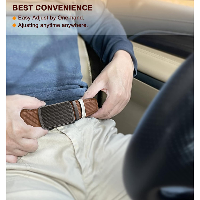 Чоловічий шкіряний ремінь BULLIANT з автоматичною застібкою, ширина 35 мм, регульований розмір 110 см (30'-36' талії)