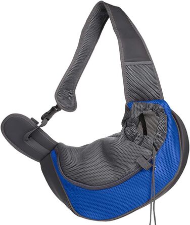 Сумка-переноска для собак і котів, блакитна, до 4 кг - дихаюча сітка, рюкзак для тварин