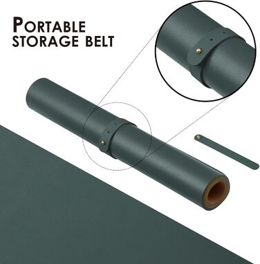 Підкладка під клавіатуру та мишу Kork, 80x40 см, темно-зелена