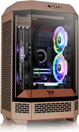 Thermaltake The Tower 300 Bumblebee: Корпус ПК Micro Tower (Micro-ATX/mini-ITX) з вертикальним дизайном, 3x Tempered Glass, 2x140mm PWM вентилятори, підтримка радіатора до 420mm
