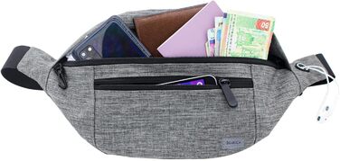 Чоловіча/Жіноча поясна сумка-рюкзак для спорту та відпочинку (водонепроникна, сіра)