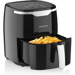 Аерофритюрниця VERTENZ Taste 50, 5 л, 1400 Вт, 8 програм, LED-екран, антипригарний кошик, без масла, чорна
