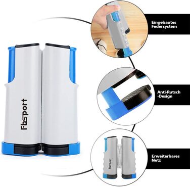 FBSPORT Набір для пінг-понгу Професійний: стіл, 2 ракетки, сітка, 6 м'ячів, сумка. Підходить для гри в приміщенні та на вулиці.