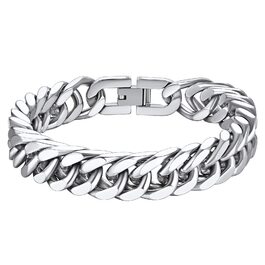 Чоловічий браслет Richsteel з нержавіючої сталі сріблястого/золотого/чорного кольору, ширина 12 мм, довжина 21 см, кубинський ланцюг, для подарунка