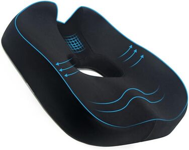 Ортопедичний офісний стілець JARAGAR з подушкою для сидіння з Memory Foam для полегшення болю в куприку та хребті, дихаючий поролон