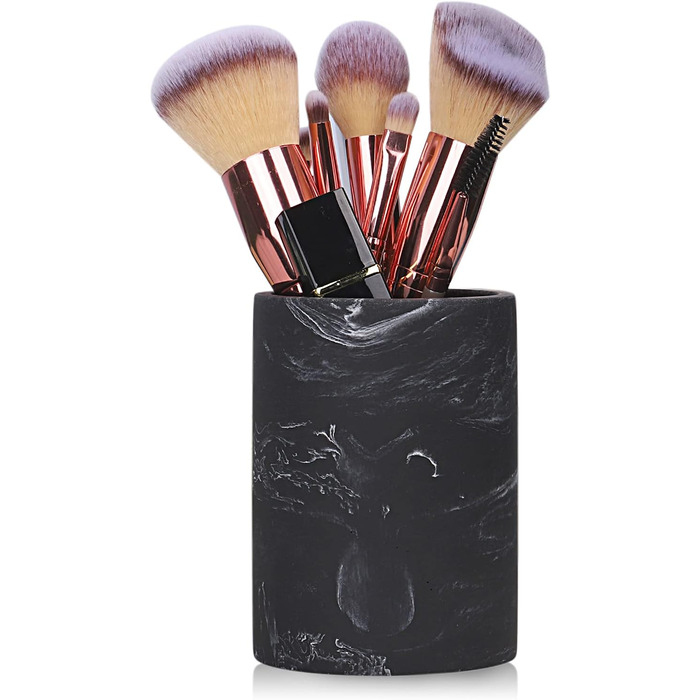 Тримач для зубних щіток ZCCZ для ванної кімнати, керамічний, квадратний, для електричної зубної щітки, косметики, пензлів, бритви, білий мармурний дизайн