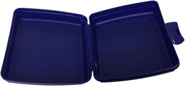 Контейнер для бутербродів Tupperware квадратний, з кришкою на шарнірі, темно-синій з малюнком ніндзя, дитяча ланч-бокс для школи