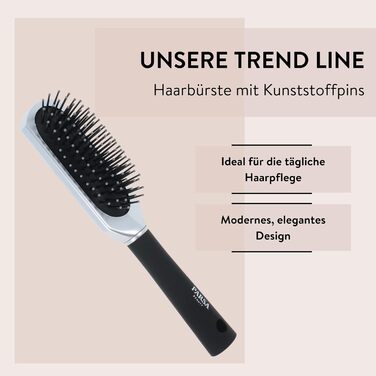 Пряма щітка для волосся PARSA Beauty Trend Line – срібна, для всіх типів волосся, з масажним ефектом, 23 x 4,6 x 3,4 см