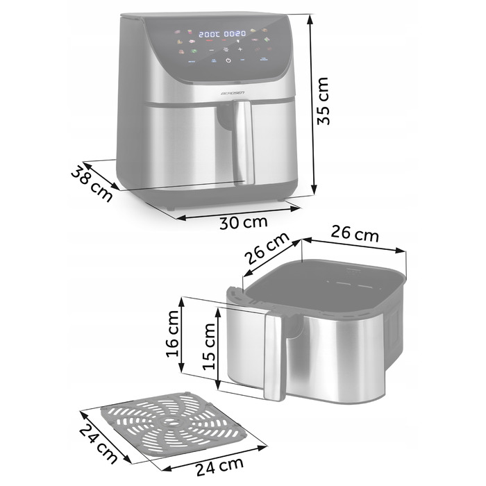 Аерофритюрниця Berdsen BD-659 8л, 1700 Вт