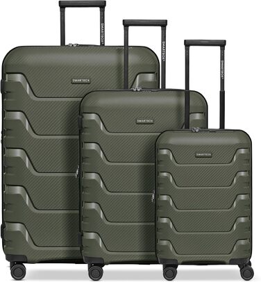 Набір валіз SMARTBOX Hartschalen 3-в-1: розширюваний, з TSA-замком та міцного поліпропілену (Olive Edition 01)