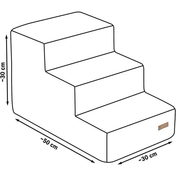 Сходинки для собак Velinda: 3 сходинки, підійдуть і для котів. Допомога у підйомі для домашніх тварин. Зроблені з пінопласту, колір: кремовий (Cord)