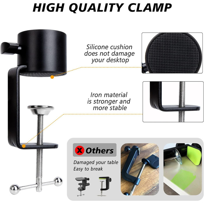 Тримач для мікрофона SUNMON для HyperX QuadCast та інших моделей, регульований, з адаптером 3/8' - 5/8'