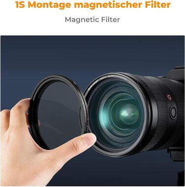 Фільтр ND K&F Concept 67mm Variabler (змінний) - Графiчний фiльтр ND2-32 (1-5 Stop) для об'єктивів та смартфонів